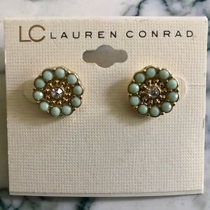 LC Lauren Conrad Mint Green Flower Studs